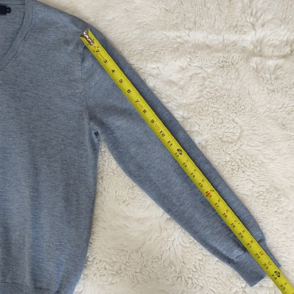 J.CREW 100%Cotton Men's Blue V-Neck Sweater